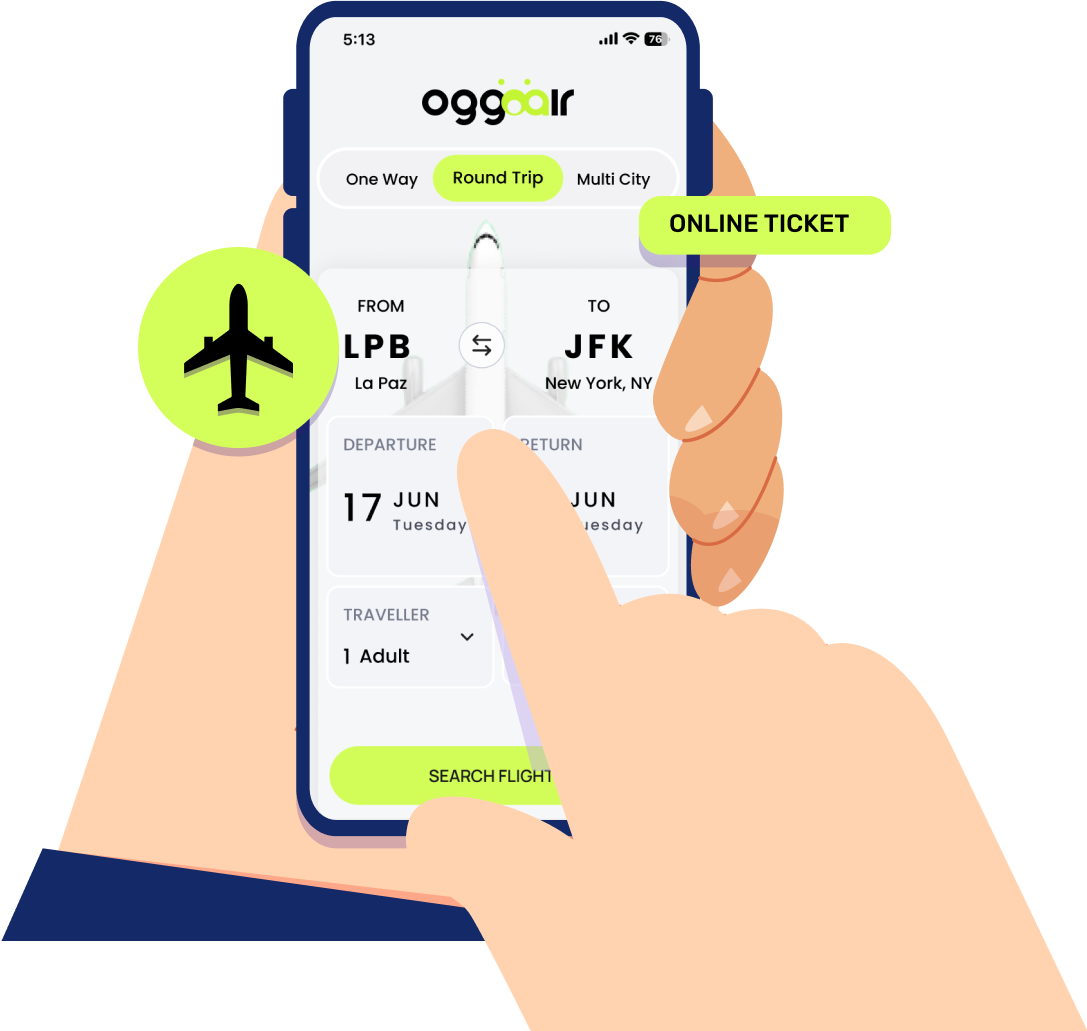 Oggoair app on mobile